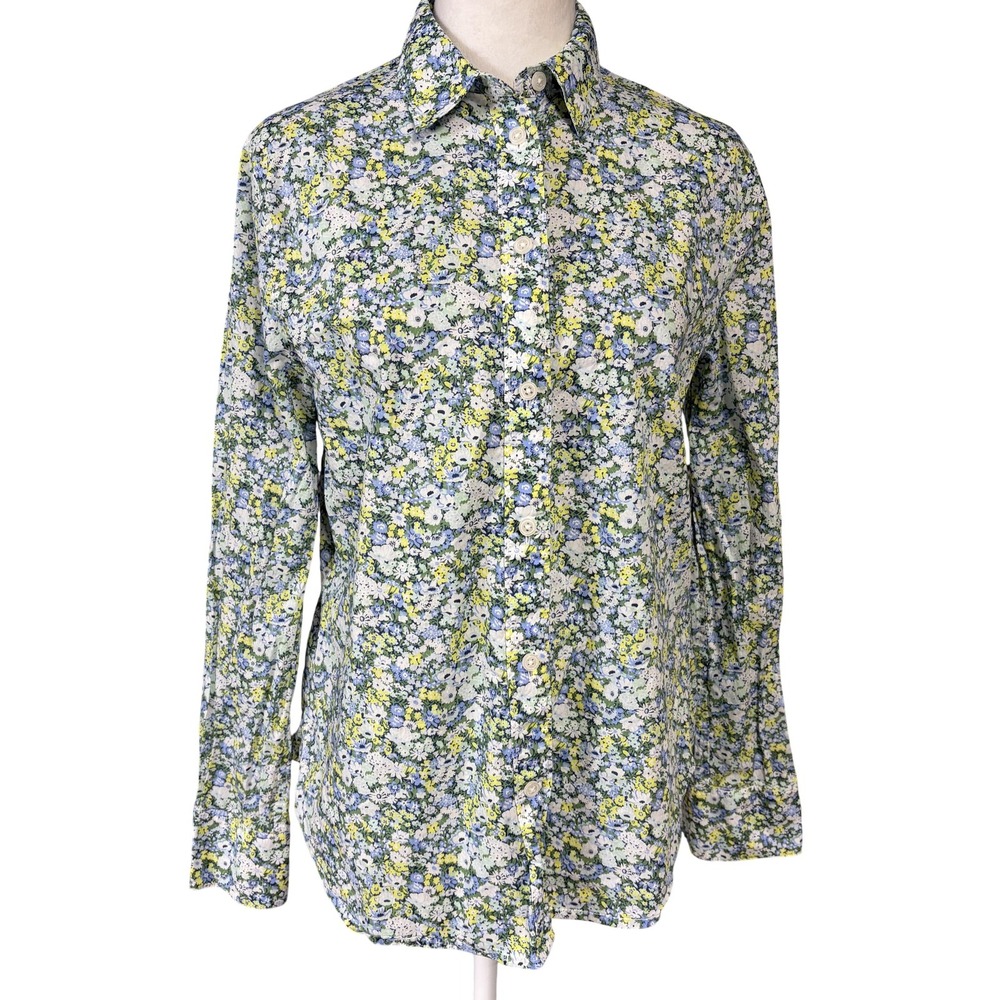 J.Crew Liberty Floral Button Up Shirt Womens 6 Multicolor Long Sleeve BP535
